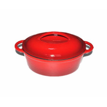 Enamel Oval Cast Iron Red Casserole Dish
